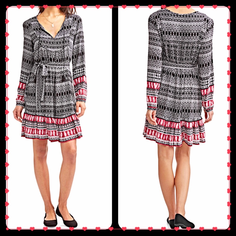 ❤️Pretty Peasant/Boho Dress w/Flounced Hem❤️